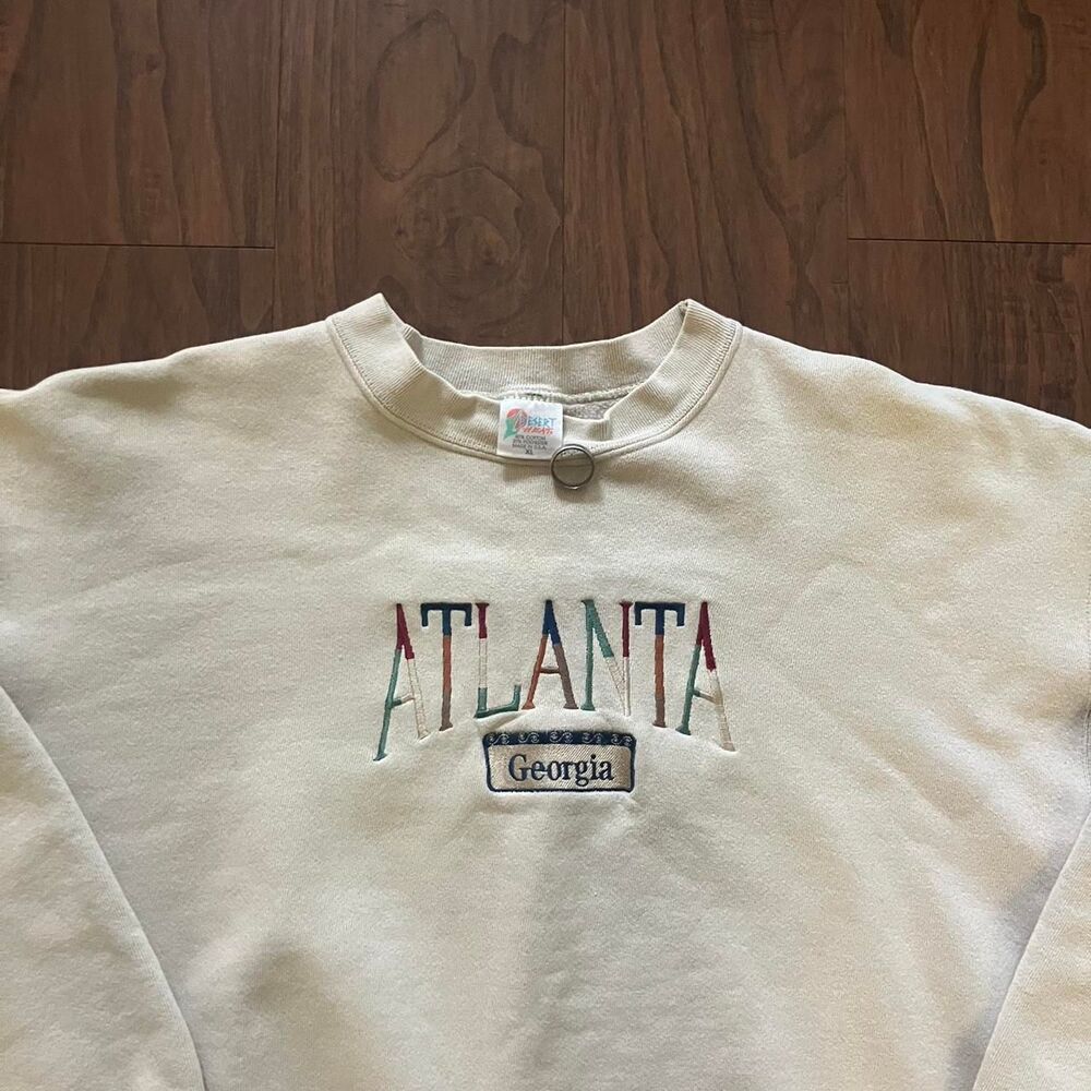 Jerzees Men's Cream and White Sweatshirt